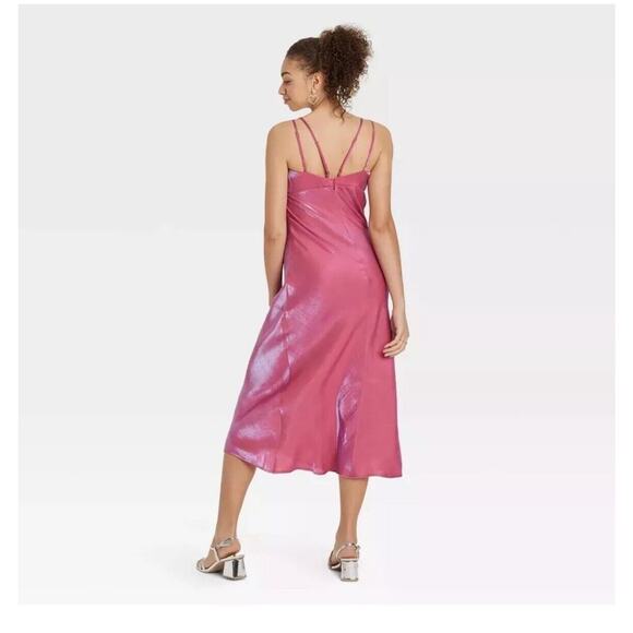 Wild Fable Iridescent Pink Maxi Slip Dress ~women’s S NWT - Picture 3 of 5